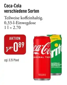 Galeria Markthalle Coca-Cola verschiedene Sorten Angebot