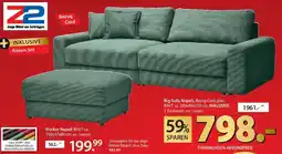 Zurbrüggen Big-Sofa Napoli, Bezug Cord grün Angebot