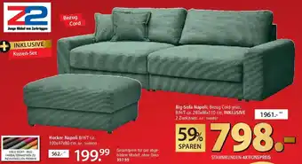 Big-Sofa Napoli, Bezug Cord grün
