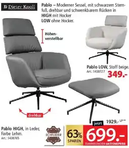 Zurbrüggen Dieter Knoll Pablo HIGH Sessel Angebot