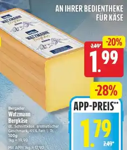 Edeka Bergader Watzmann Bergkäse Angebot