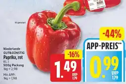 Edeka Niederlande GUT&GÜNSTIG Paprika, rot Angebot