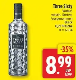 Edeka Three Sixty Vodka Angebot