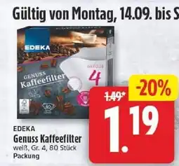 Edeka EDEKA Genuss Kaffeefilter Angebot