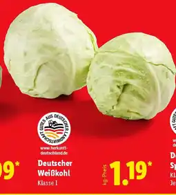Lidl Deutscher Weißkohl Angebot