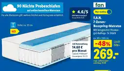Lidl F.A.N. 7-Zonen-Boxspring-Matratze Angebot