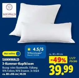 Lidl SANNWALD 3-Kammer-Kopfkissen Angebot