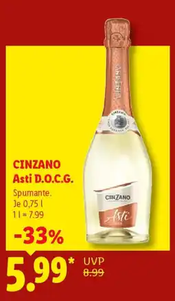 Lidl Cinzano Asti D.O.C.G. Spumante Angebot