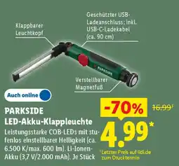 Lidl PARKSIDE LED-Akku-Klappleuchte Angebot