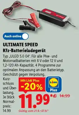 Lidl ULTIMATE SPEED Kfz-Batterieladegerät Angebot