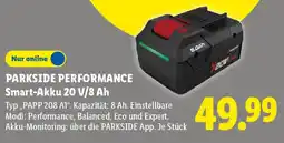 Lidl PARKSIDE PERFORMANCE Smart-Akku 20 V/8 Ah Angebot