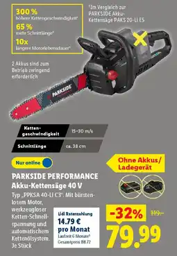 Lidl PARKSIDE PERFORMANCE Akku-Kettensäge 40 V Angebot