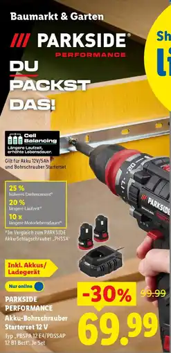 Lidl PARKSIDE PERFORMANCE Akku-Bohrschrauber Starterset 12 V Angebot