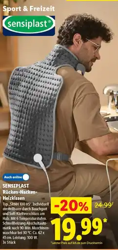 Lidl SENSIPLAST Rücken-Nacken-Heizkissen Angebot