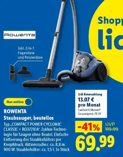 Lidl ROWENTA Staubsauger, beutellos Angebot