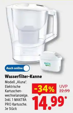Lidl Wasserfilter-Kanne Modell „Aluna“ Angebot