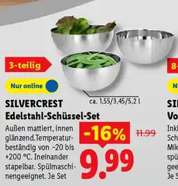 Lidl SILVERCREST Edelstahl-Schüssel-Set Angebot