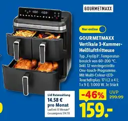 Lidl GOURMETMAXX Vertikale 3-Kammer-Heißluftfritteuse Angebot
