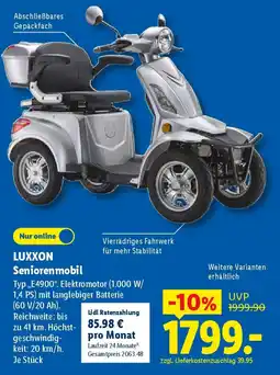 Lidl LUXXON Seniorenmobiel Angebot