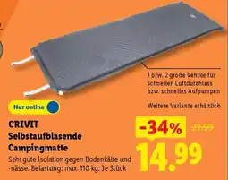 Lidl CRIVIT Selbstaufblasende Campingmatte Angebot