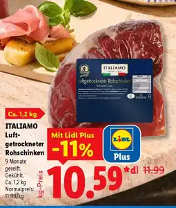Lidl ITALIAMO Luftgetrockneter Rohschinken Angebot