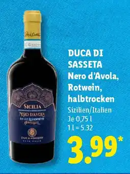 Lidl DUCA DI SASETA Nero d'Avola, Rotwein, halbtrocken Angebot