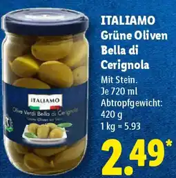 Lidl ITALIAMO Grüne Oliven Bella di Cerignola Angebot