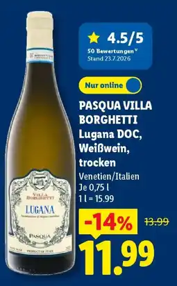 Lidl PASQUA VILLA BORGHETTI Lugana DOC, Weißwein, trocken Angebot