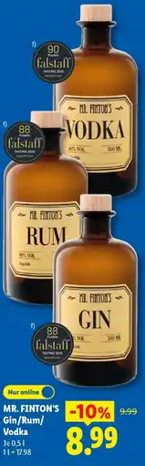 Lidl MR. FINTON'S Gin/Rum/Vodka Angebot
