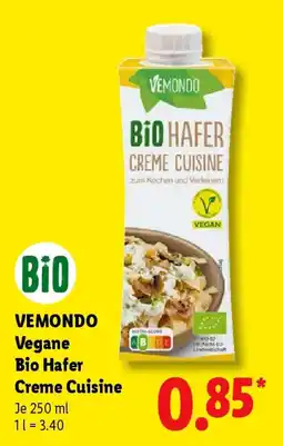 Lidl VEMONDO Vegane Bio Hafer Creme Cuisine Angebot