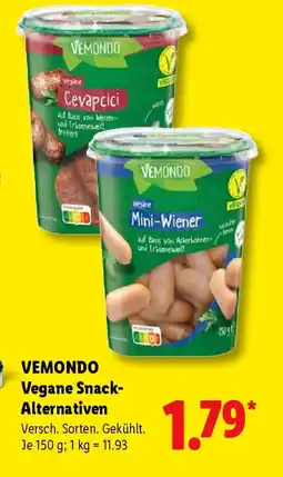 Lidl VEMONDO Vegane Snack-Alternativen Angebot