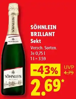 Lidl SÖHNLEIN BRILLANT Sekt Angebot