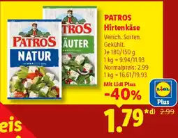 Lidl PATROS Hirtenkäse Angebot