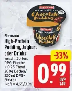 Edeka Ehrmann High-Protein Pudding, Joghurt Angebot