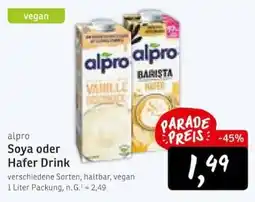 KONSUM alpro Soya oder Hafer Drink Angebot