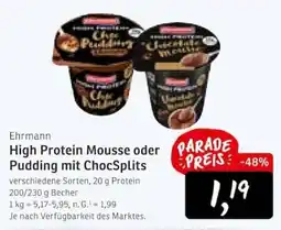 KONSUM Ehrmann High Protein Mousse oder Pudding mit ChocSplits Angebot