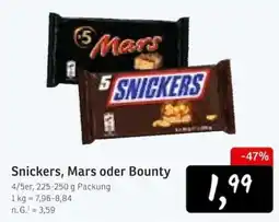 KONSUM Snickers, Mars oder Bounty Angebot