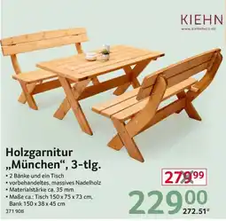 Selgros Holzgarnitur „München“, 3-tlg. Angebot