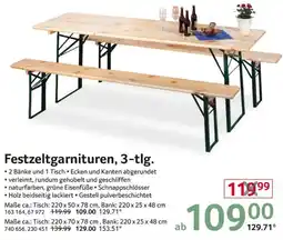 Selgros Festzeltgarnituren, 3-tlg. Angebot
