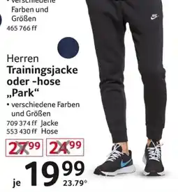 Selgros Nike Herren Trainingsjacke oder -hose „Park“ Angebot