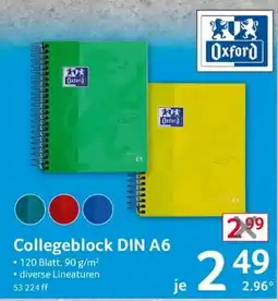 Selgros Oxford Collegeblock DIN A6 Angebot