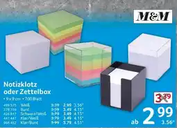 Selgros M&M Notizklotz oder Zettelbox Angebot