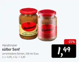 KONSUM Händlmaier süßer Senf Angebot