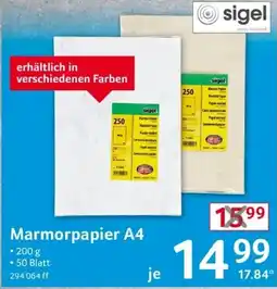 Selgros sigel Marmorpapier A4 Angebot