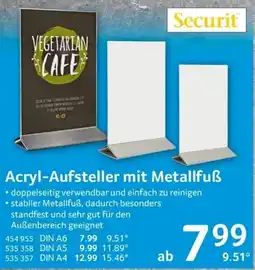 Selgros Securit Acryl-Aufsteller mit Metallfuß Angebot