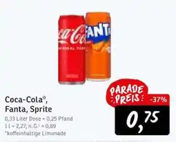 KONSUM Coca-Cola*, Fanta, Sprite Angebot