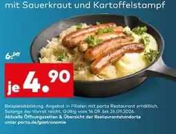 porta mit Sauerkraut und Kartoffelstampf Angebot