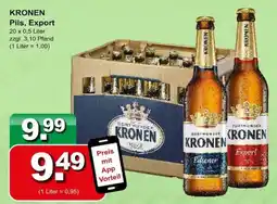 Getränkeparadies Gefromm KRONEN Pils, Export Angebot