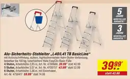 toom Baumarkt Alu-Sicherheits-Stehleiter L40/L41 TB BasicLine Angebot