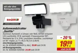 toom Baumarkt Außenwandstrahler "Seattle" Angebot